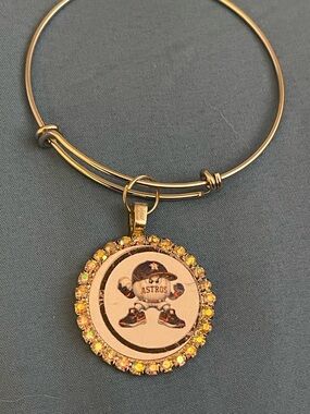 Houston Astros Gold-Tone Charm Bangle Bracelet